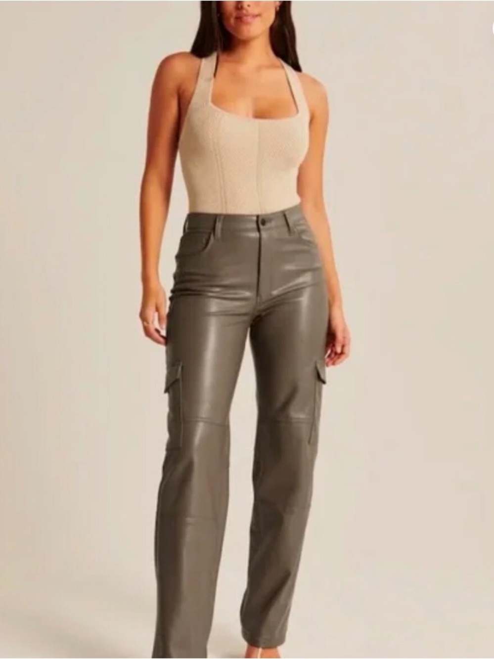 Abercrombie Vegan Leather Cargo 90s Relaxed Pants